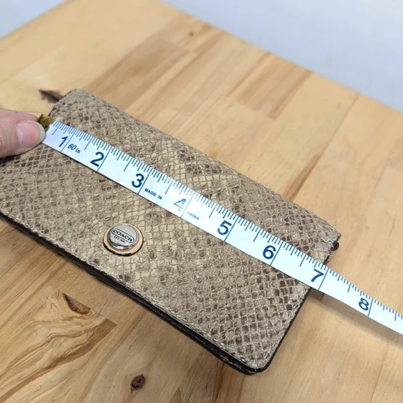 Coach Tan Snakeskin Wristlet - Picture 7 of 9